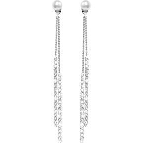 Dangle Earrings for Women, Fashion Silver Earrings, Sterling Silver Bling Design Long Dangle Earrings Drop Women Drop Silver Earrings Dangling Earrings Jewelry for Women(Chic Silver)
