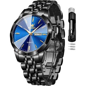 OLEVS Watches for Men Analog Quartz Dress Business Watch Day Date Stainless Steel Classic Casual Luxury Luminous Waterproof Male Wrist Watches
