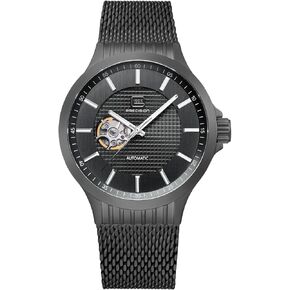 Glock Men's 44mm Automatic Watch with Black Steel Case, Black Dial and Black Mesh Strap|10ATM GW-13-1-24