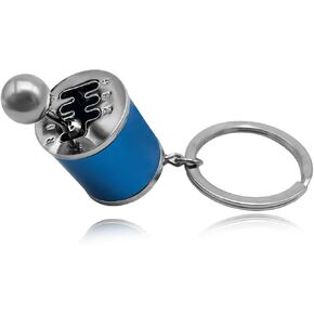 Car Shifter Gear Keychain, 6 Speed Shifter Shape Key Ring, Creative Gear Shift Stick Key Chain Fob, Car Accessories (Chrome)
