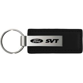 Au-TOMOTIVE GOLD Rectangular Leather Key Chain for Ford SVT (Black)