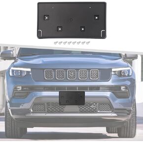 Jimen Fit for Jeep Compass 2017-2021, Front Tag Mount License Plate Frame Holder Bracket