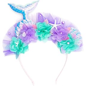 Girls Princess Mermaid Dress up Accessories for Girls Ariel Crown Headband Halloween Christmas Party Favors for Kids (Headband)