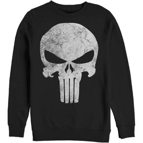 Marvel Classic Punisher Distresskull Mens Pullover Crew Fleece