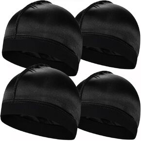 vidsel Silky Stocking Wave Cap for Men, Satin Doo Rags Compression Cap for 360 540 720 Waves