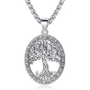 Cuoka Tree of Life Necklace 925 Sterling Silver, Retro Gothic Family Tree of Life Pendants Jewelry for Women Wife Mother Girlfriend