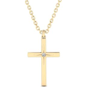 GELIN Diamond Cross Pendant Necklace in 14K Solid Gold