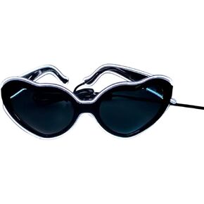 Light Up Glasses - Heart Glasses, Neon Glasses - LED Heart Shaped Glow Shades for Parties, Raves, Concerts, DJ Costume