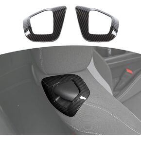 RT-TCZ for Camaro Seat Adjustment Button Panel Trim, Carbon Fiber Interior Accessories for Chevrolet Chevy Camaro 2017+ up, 2pcs