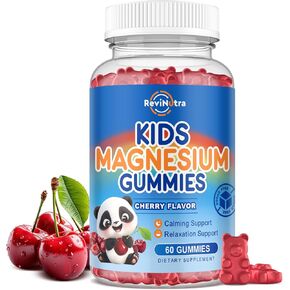 Magnesium Gummies for Kids, Sugar-Free Magnesium Citrate Gummies, Great Tasting Calm Magnesium Gummies for Adults & Kids, Support Sleep, Bone & Muscle Health, Nerve Relaxation, 60 Grape Gummies