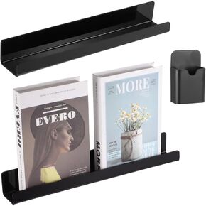 2 PCS Magnetic Book Shelves, Bookshelves for Whiteboard, Magnetic Shelf Metal Floating Book Shelves Rack for Office, Magnetic Book Display Shelf for School Classroom