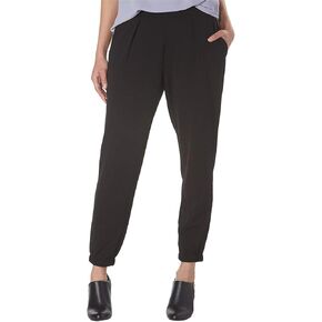 Jones New York Women's Stretch Crepe Casual Jogger Pants (L, Black)