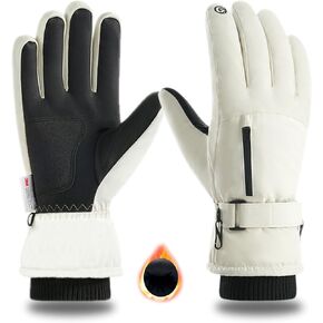 Men & Women Waterproof Snowboard Gloves Touchscreen for Cold Weather, Windproof Warm Skiing Gloves with Pocket