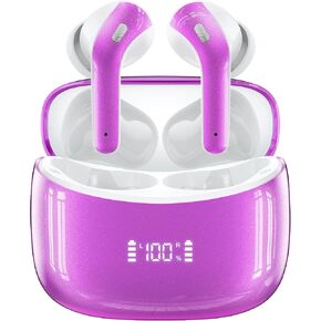 Wireless Earbuds Bluetooth 5.4 Ear Buds 60Hrs Playtime Bluetooth Heaphones with Mic & LED Display IPX7 Waterproof Earphones for Sports Workouts Running Compatible with Phone Computer Royal Green