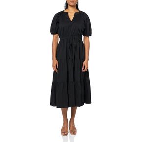 Anne Klein Women's Tiered Puff Sleeve Midi Dress