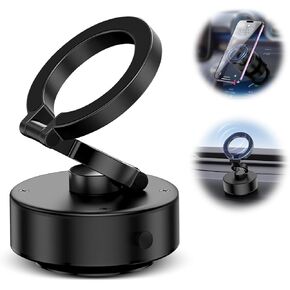 Electric Vacuum Magnetic Suction Phone Mount, Shower Phone Holder, Magnetic Cell Phone Holder for Car/Gym/Mirror/Smooth Surface, Compatible with iPhone & Android(Silvery)