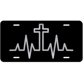 Religious Faith God Jesus Etched Front Vanity License Plate (Faith Can Move Mountains)