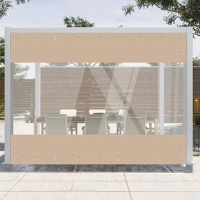JIAN YA NA Clear Vinyl Curtains for Patio Enclosure, Heavy Duty Waterproof Anti-UV and Tear-Resistant Tarpaulin with Grommets, Weatherproof Panels for Porch, Pergola, Gazebo, Balcony, Outdoor