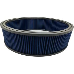 1 PC SHLPDFM Blue 14" X 4"Air Filter Element Round High Flow Washable & Reusable Round Air Filter Element Replacement Fits for Buick, Chevrolet, GMC, Ford, Mopar, Oldsmobile, Pontiac