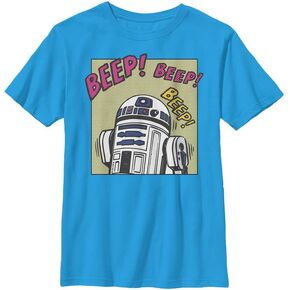 Star Wars Boy's Pop R2 T-Shirt, Turquoise, YS