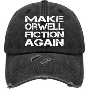 Make Orwelll Fiction Again Hat for Men Fashionable Trucker Hats Men AllBlack Ball Caps Humor Unique