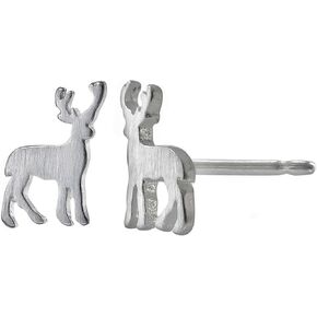Boma Jewelry Sterling Silver Matte Deer Stud Earrings