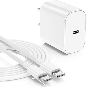 iPhone 16 15 Charger and 10ft Type C to C Cable Cord Long,20W USB C Fast Charging Block Wall Plug Power Adapter Cube for Apple iPhone 16 Pro Max/16/15 Plus/15 Pro/iPad Pro 12.9/11inch/Air 4/5th/Mini