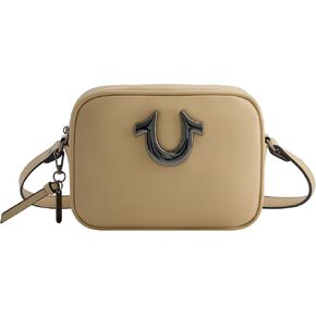 True Religion Women's Crossbody Bag, Mini Adjustable Shoulder Handbag Camera Purse with Horseshoe Logo