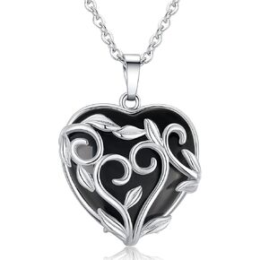 XIANNVXI Black Obsidian Necklace Mothers Day Gifts Healing Crystal Stone Necklaces Heart Pendant Necklace Natural Spiritual witchcraft Reiki Quartz jewelry for Women Girlfriend Wife