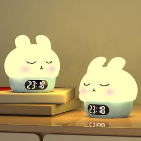 5 in 1Alarm Clock,Alarm Clocks for Bedrooms with 10 Color Night Light,Dimmer,Dual Alarms,Adjustable Alarm Volume,12/24Hr,Snooze,Cute Alarm Clock,Perfect Clock Gift-Pink