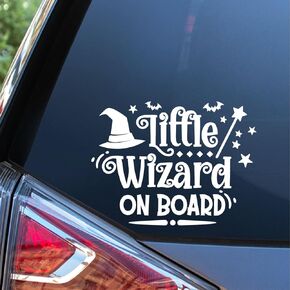 Sunset Graphics & Decals Little Wizard On Board Decal Vinyl Car Sticker | Cars Trucks Vans Walls Laptop | White | 5.5 inches | SGD000299