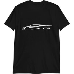 2023 Sports Car C8 Outline 8th Gen Mid Engine Vette Short-Sleeve T-Shirt Black