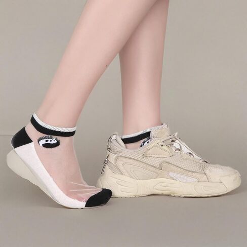Benefeet Sox النساء الفتيات جوارب من النايلون شفافة شير الكاحل الجوارب شبكة رقيقة الجدة لطيف الدانتيل الجوارب انظر من خلال الجوارب واضحة in Saudi Arabia