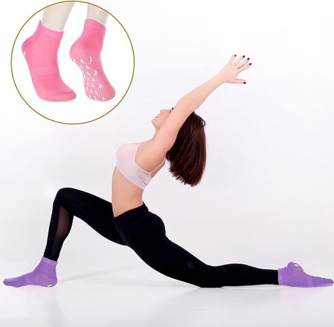 5 Pairs Yoga Socks with Grips for Women, Non Slip Socks for Women, Pilates Socks with Grips, Non Slip Pilates Grip Socks, Yoga Pilates Anti Skid Socks, Non Slip Barre Hospital Socks in Saudi Arabia