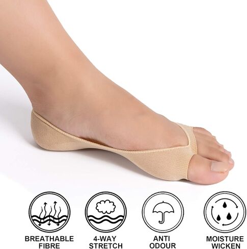 Women's Low Cut Peep Toe Liner Socks No Show Toeless Socks with Nonslip Heel Grip,3pp in Saudi Arabia