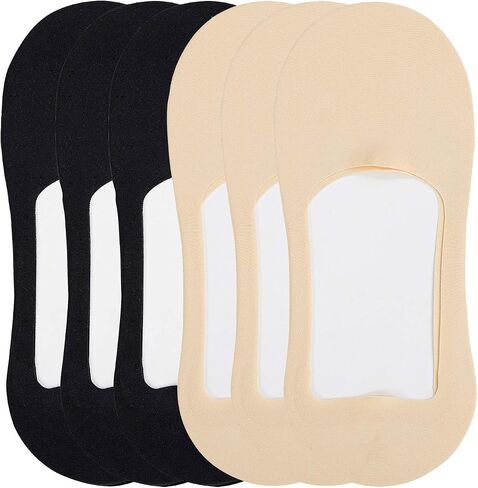Womens No Show Socks for Flats Loafers Nylon Footies Low Cut Invisible Hidden Socks Non Slip 4/6 Pack in Saudi Arabia