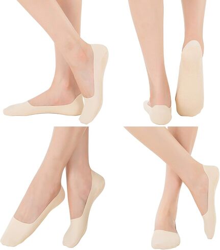 Womens No Show Socks for Flats Loafers Nylon Footies Low Cut Invisible Hidden Socks Non Slip 4/6 Pack in Saudi Arabia