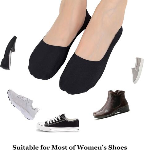 Womens No Show Socks for Flats Loafers Nylon Footies Low Cut Invisible Hidden Socks Non Slip 4/6 Pack in Saudi Arabia