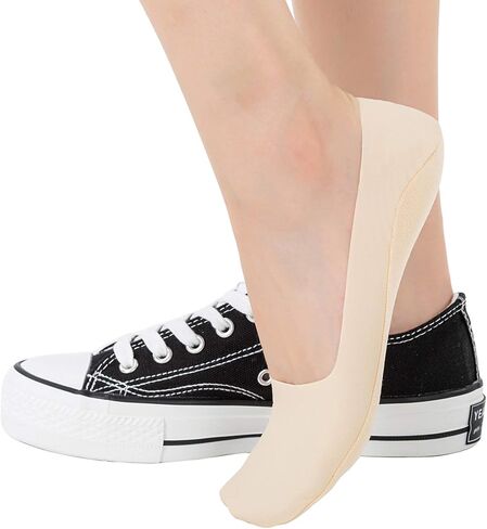Womens No Show Socks for Flats Loafers Nylon Footies Low Cut Invisible Hidden Socks Non Slip 4/6 Pack in Saudi Arabia