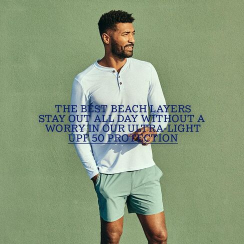 Fair Harbor The Seabreeze Henley –– Men's Classic Long Sleeve Henley –– Incredibly Soft and Lightweight, UPF 50 in Kuwait