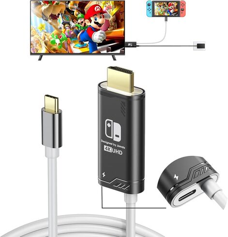 USB C to HDMI Cable Compatible with Nintendo Switch NS/OLED/Steam Deck/ROG Ally, Portable TV Connector Dock for Screen Mirroring, 4K@60Hz, 2m/6.6FT, Blue in Saudi Arabia