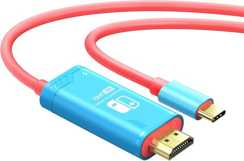 USB C to HDMI Cable Compatible with Nintendo Switch NS/OLED/Steam Deck/ROG Ally, Portable TV Connector Dock for Screen Mirroring, 4K@60Hz, 2m/6.6FT, Blue in Saudi Arabia
