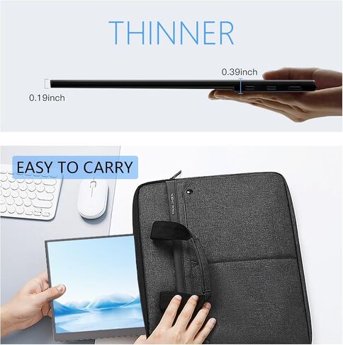 FMC Portable Monitor, 15.6" 1080P Gaming Monitor, Ultra-Slim HDR IPS Computer Display, USB-C HDMI Screen Extender with Smart Cover for Laptop PC Phone Mac Xbox PS4/5 Switch in Kuwait