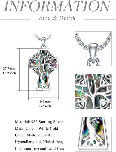 WINNICACA 925 Sterling Silver Tree of Life Pendant Necklace Protection Necklace Amulet Necklace Ancient Egyptian Greek Mythology Jewelry Gifts for Men Women in Kuwait