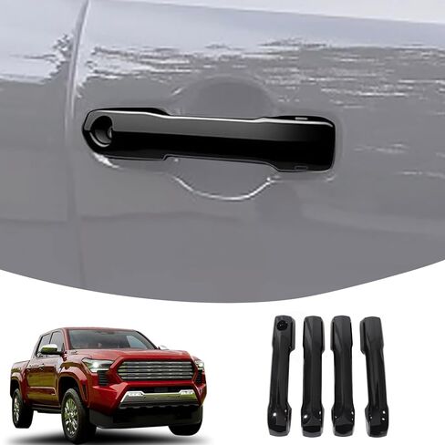 Lcojicep Car Exterior Door Handle Protector Trim Frame Cover Compatible with Tacoma 2024 2025, ABS Door Handle Cover,Car Door Handle Cover Frame Trim Accessories (Piano Black) in Kuwait