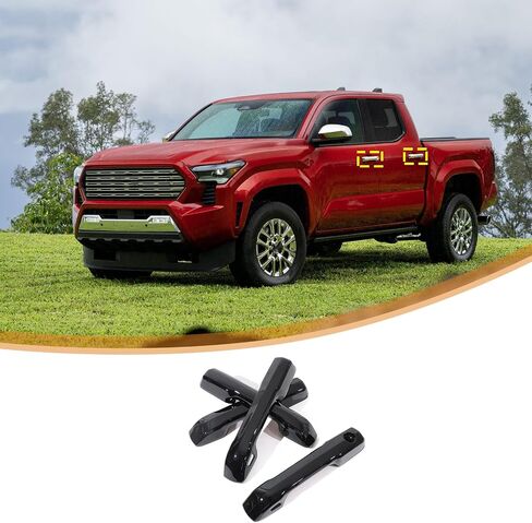 Lcojicep Car Exterior Door Handle Protector Trim Frame Cover Compatible with Tacoma 2024 2025, ABS Door Handle Cover,Car Door Handle Cover Frame Trim Accessories (Piano Black) in Kuwait