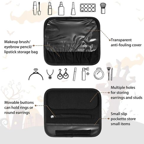 Makeup Bag with Led Mirror, Portable Travel Makeup Bag, Makeup Bag Organizer, Cosmetic Bag (Black) in Kuwait