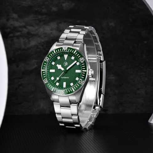 HaiQin RollsTimi Men's NH35 Automatic Watches Self Winding Stainless Steel Watch for Men 100M Waterproof Ceramic Bezel Screwed Crown Fashion Casual Wristwatch in Kuwait