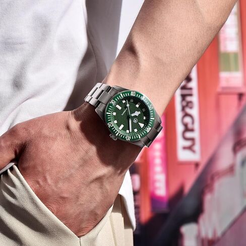 HaiQin RollsTimi Men's NH35 Automatic Watches Self Winding Stainless Steel Watch for Men 100M Waterproof Ceramic Bezel Screwed Crown Fashion Casual Wristwatch in Kuwait