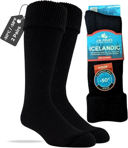 J.B. Field's -50 Below Icelandic Wool Socks for Extreme Cold Winter Weather, Thermal Socks for Women and Men, (Large) in Kuwait